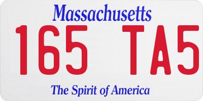 MA license plate 165TA5