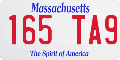 MA license plate 165TA9