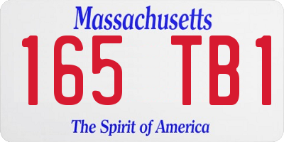 MA license plate 165TB1