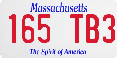 MA license plate 165TB3