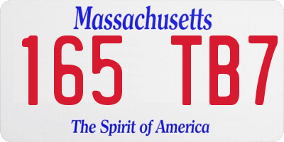 MA license plate 165TB7