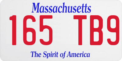 MA license plate 165TB9