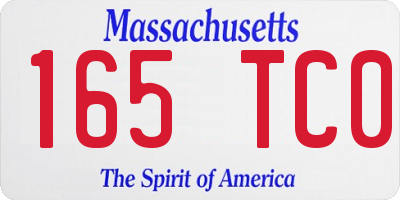 MA license plate 165TC0