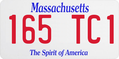 MA license plate 165TC1