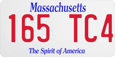 MA license plate 165TC4