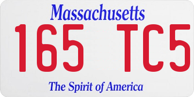 MA license plate 165TC5