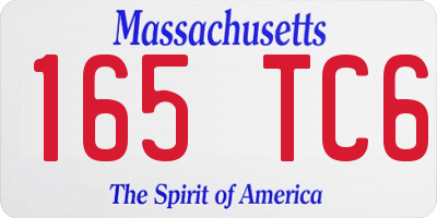 MA license plate 165TC6