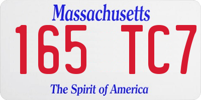 MA license plate 165TC7