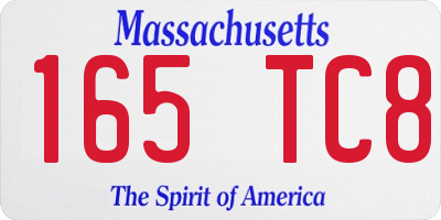 MA license plate 165TC8