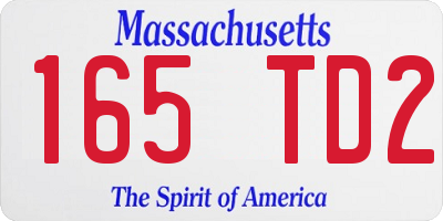 MA license plate 165TD2