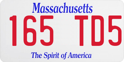 MA license plate 165TD5