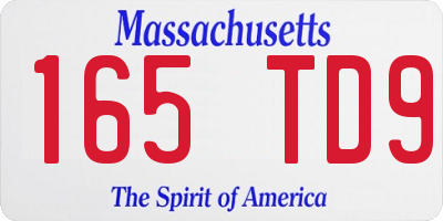 MA license plate 165TD9