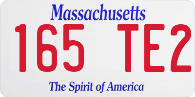 MA license plate 165TE2