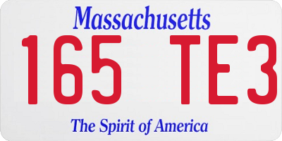 MA license plate 165TE3