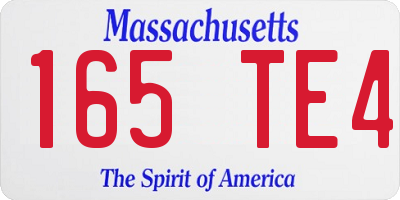 MA license plate 165TE4