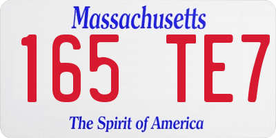 MA license plate 165TE7