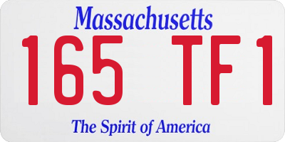 MA license plate 165TF1