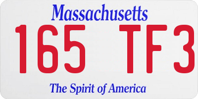 MA license plate 165TF3
