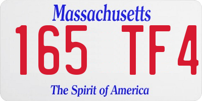 MA license plate 165TF4