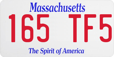 MA license plate 165TF5