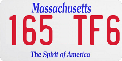 MA license plate 165TF6