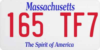 MA license plate 165TF7