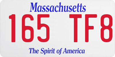 MA license plate 165TF8