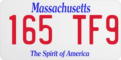 MA license plate 165TF9