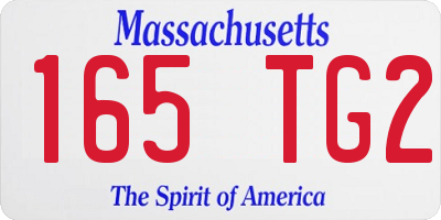 MA license plate 165TG2