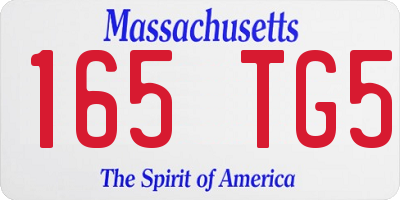 MA license plate 165TG5