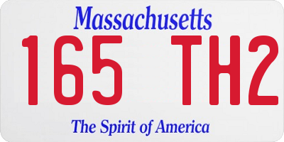 MA license plate 165TH2