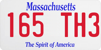 MA license plate 165TH3