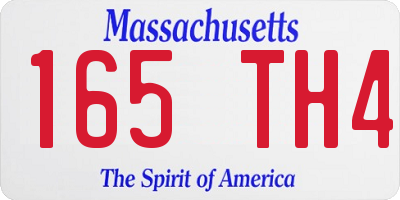 MA license plate 165TH4