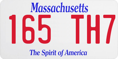MA license plate 165TH7