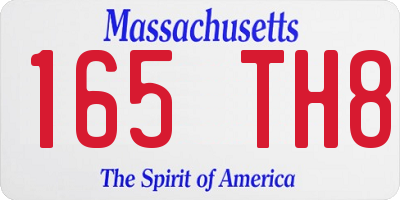 MA license plate 165TH8