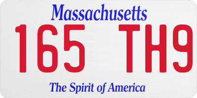 MA license plate 165TH9