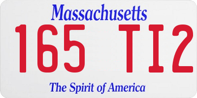 MA license plate 165TI2