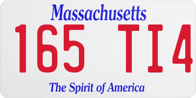 MA license plate 165TI4