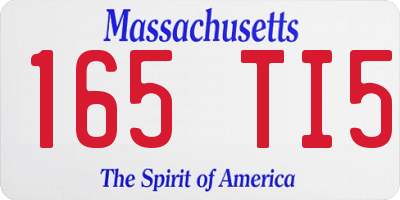 MA license plate 165TI5