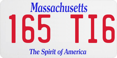 MA license plate 165TI6