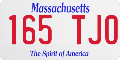 MA license plate 165TJ0