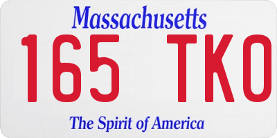 MA license plate 165TK0