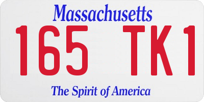 MA license plate 165TK1