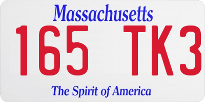 MA license plate 165TK3