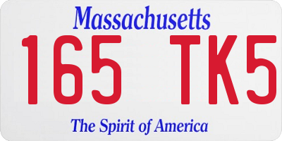 MA license plate 165TK5