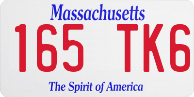 MA license plate 165TK6