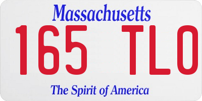 MA license plate 165TL0