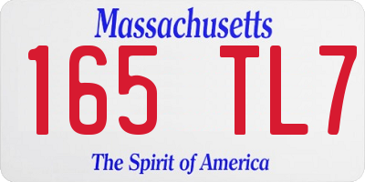 MA license plate 165TL7