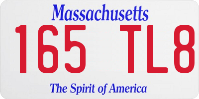 MA license plate 165TL8