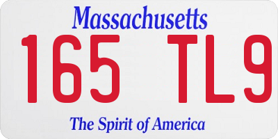 MA license plate 165TL9